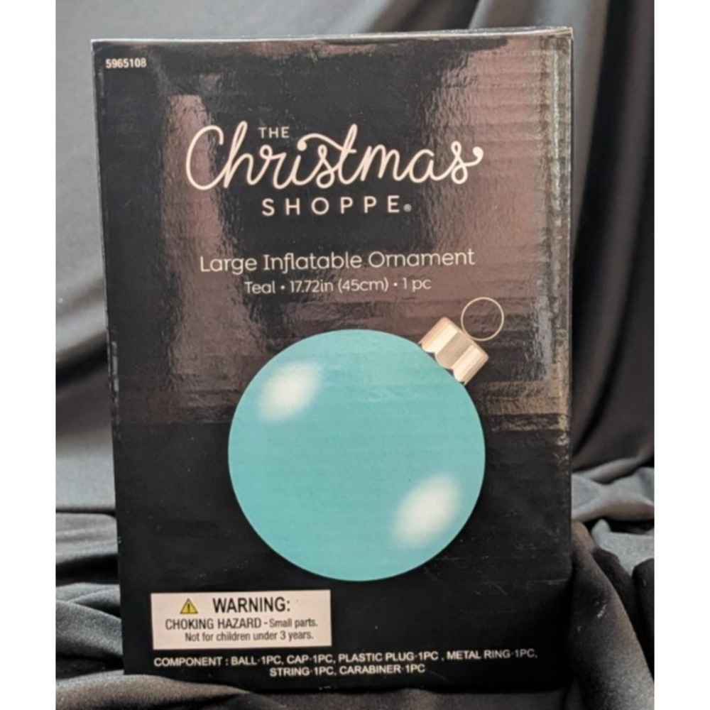 NEW The Christmas Shoppe L Inflatable Christmas Ornament Yard Decor Teal